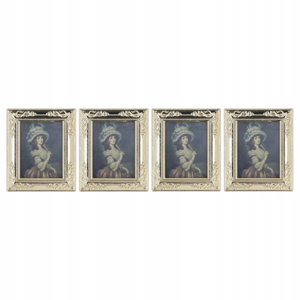 Set 4 Miniature Opere d'Arte con Cornice Antica 1:12 per Casette delle Bambole