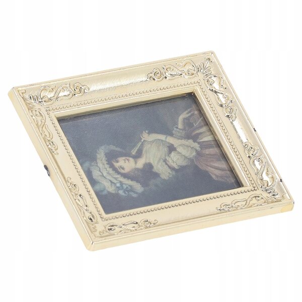 Set 4 Miniature Opere d'Arte con Cornice Antica 1:12 per Casette delle Bambole