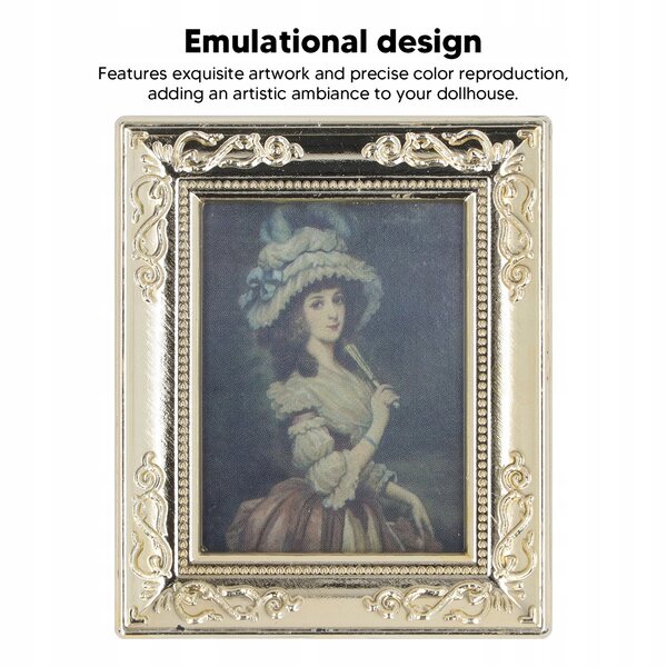 Set 4 Miniature Opere d'Arte con Cornice Antica 1:12 per Casette delle Bambole