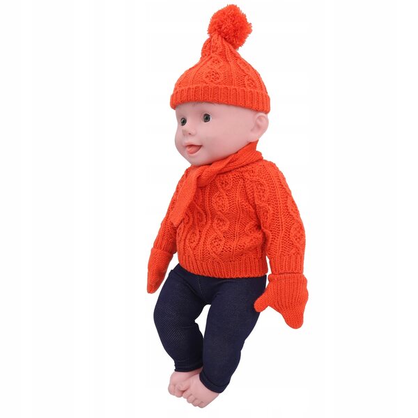 Kleidung für 43-cm-Puppen: Pullover, Hose, Mütze und Handschuhe