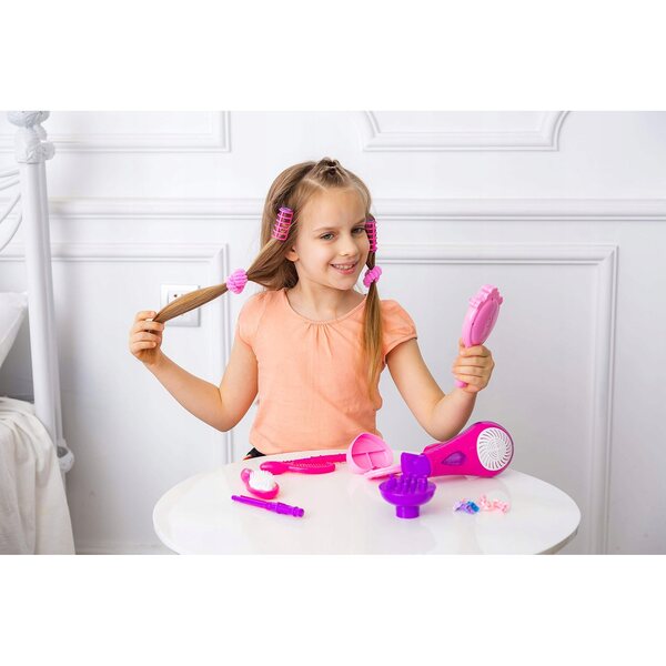 JOYIN Set Parrucchiera per Bambine con Bambola, Asciugacapelli e Specchio