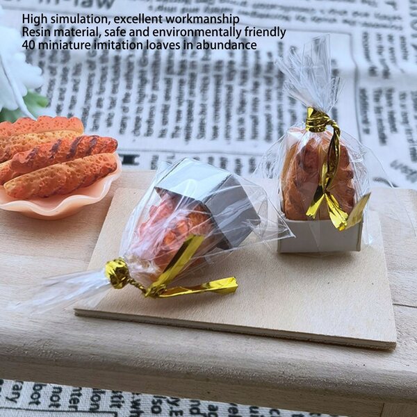 Set 40 Miniature di Pane Realistico per Casa delle Bambole in Resina Sicura