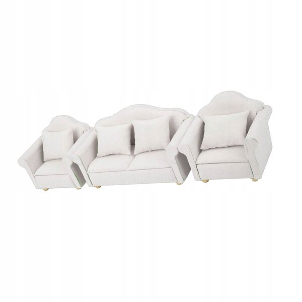 Set mit 3 Miniatursofas 1:12 für Puppenhaus, elegante Accessoires