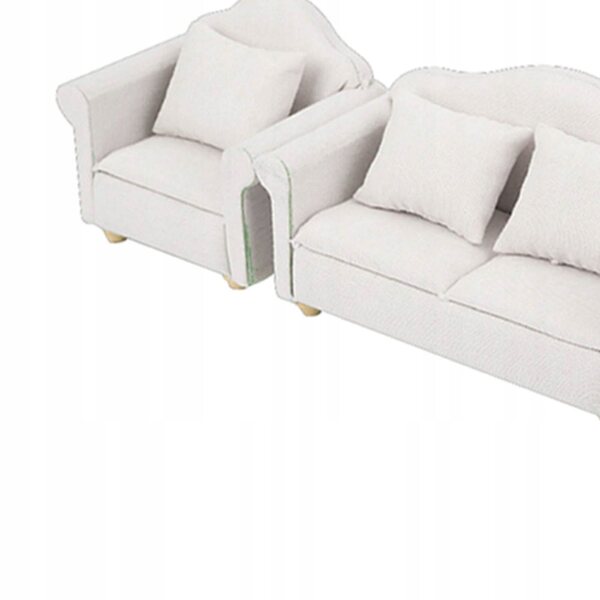 Set mit 3 Miniatursofas 1:12 für Puppenhaus, elegante Accessoires