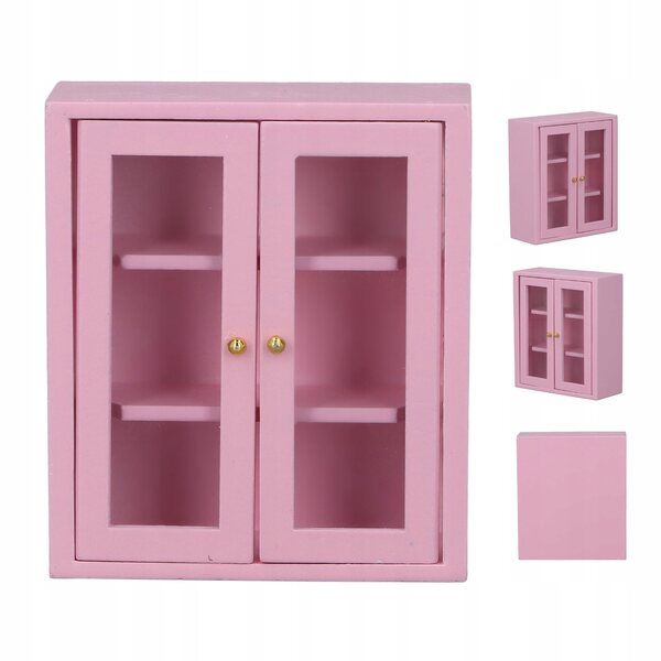 1:12 Dollhouse ścienna szafka drewniana miniaturowa dekoracja szafki 0I