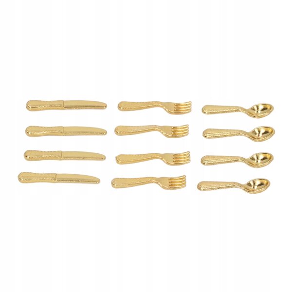 Set 5 Miniature Coltelli e Forchette in Scala 1:12 per Casa delle Bambole
