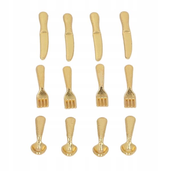Set 5 Miniature Coltelli e Forchette in Scala 1:12 per Casa delle Bambole
