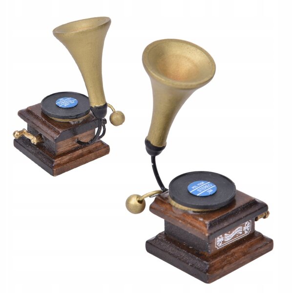 Fonografo Retro in Scala 1:12 per Decorazioni Casa delle Bambole, Materiale Legno