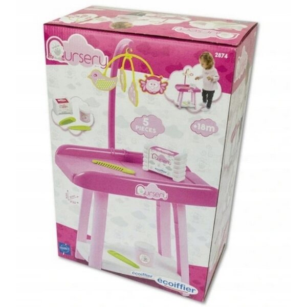 Ecoiffier Nursery set per la cura delle bambole con fasciatoio e giostrina