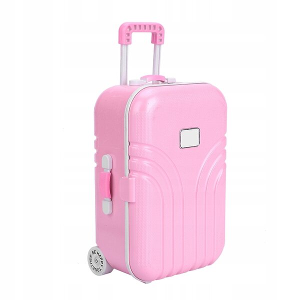 Mini valigia giocattolo 15,5 cm in plastica rosa per bambini 3+ anni