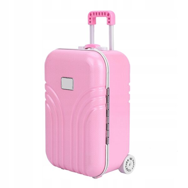 Mini valigia giocattolo 15,5 cm in plastica rosa per bambini 3+ anni