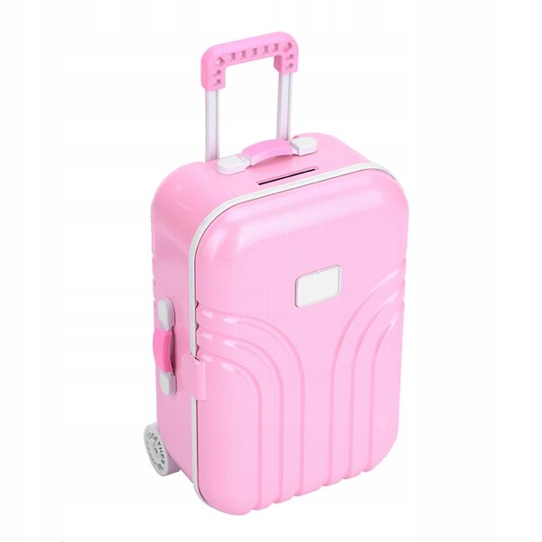 Mini valigia giocattolo 15,5 cm in plastica rosa per bambini 3+ anni