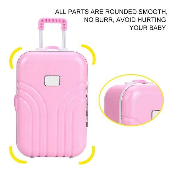 Mini valigia giocattolo 15,5 cm in plastica rosa per bambini 3+ anni