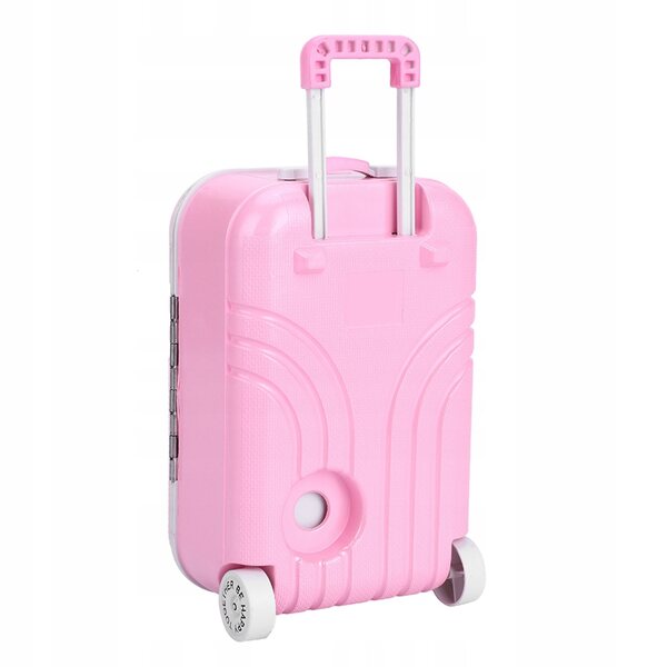 Mini valigia giocattolo 15,5 cm in plastica rosa per bambini 3+ anni