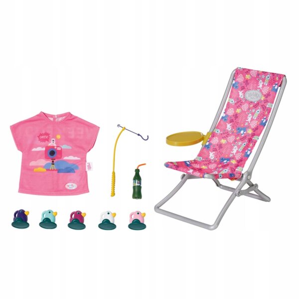 Baby Born Set da Pesca per Bambole con Sedia, Tavolo, Cesto e Canna da Pesca