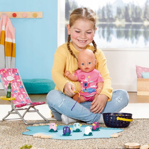 Baby Born Set da Pesca per Bambole con Sedia, Tavolo, Cesto e Canna da Pesca