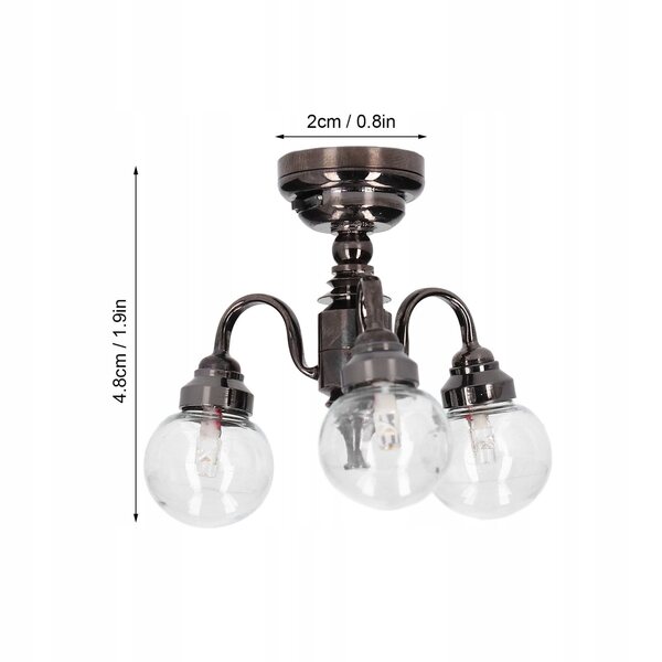 Lampadario miniatura 1:12 per casa delle bambole in stile retrò elegante e luminoso