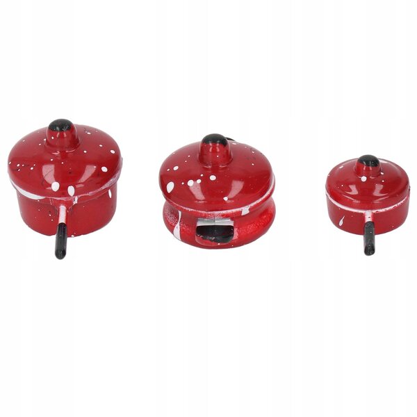 Set 3 Mini Doniczek in Metallo per Casa delle Bambole Realistiche e Dettagliate