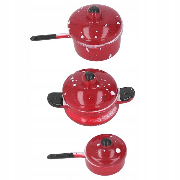 Set 3 Mini Doniczek in Metallo per Casa delle Bambole Realistiche e Dettagliate
