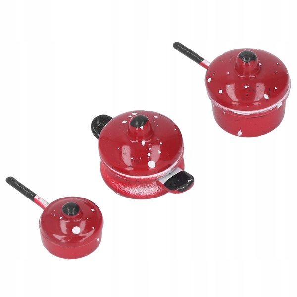 Set 3 Mini Doniczek in Metallo per Casa delle Bambole Realistiche e Dettagliate
