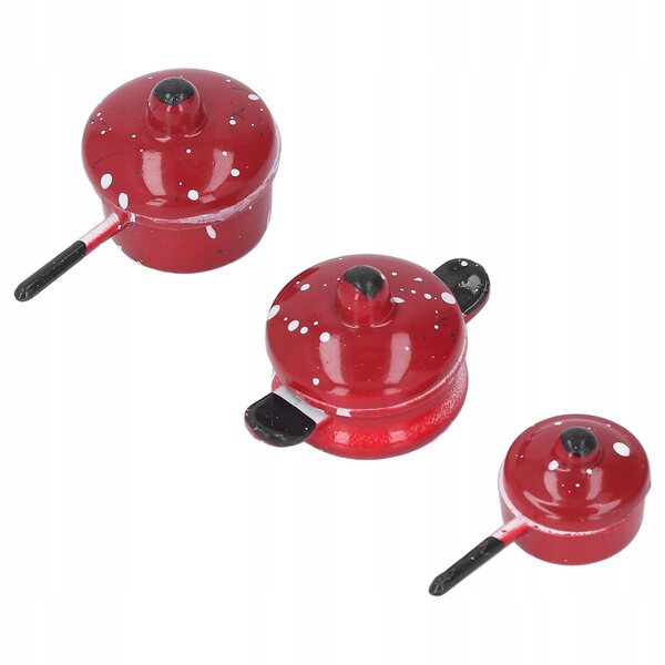 Set 3 Mini Doniczek in Metallo per Casa delle Bambole Realistiche e Dettagliate