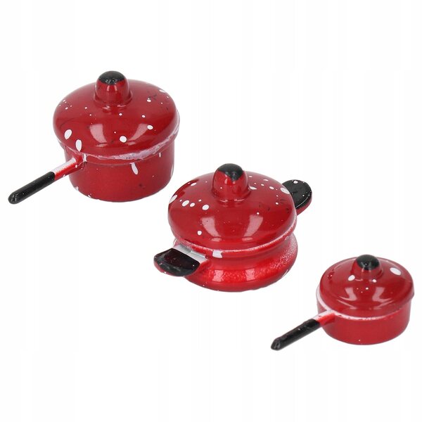 Set 3 Mini Doniczek in Metallo per Casa delle Bambole Realistiche e Dettagliate