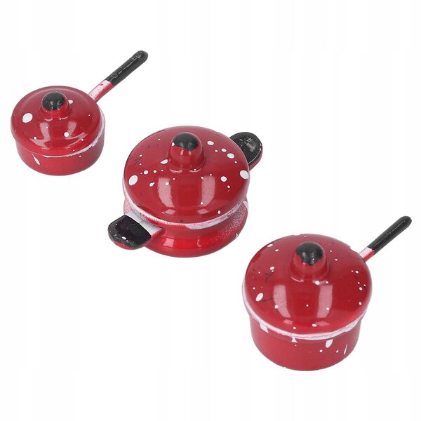 Set 3 Mini Doniczek in Metallo per Casa delle Bambole Realistiche e Dettagliate