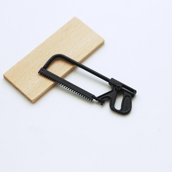 Sega in miniatura per casa delle bambole 1/12 1/6 modello nero in legno resistente
