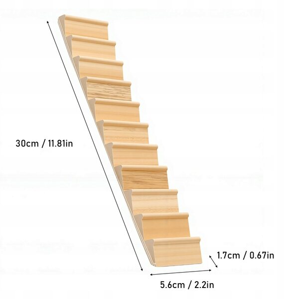 Miniatur-Holztreppe im Maßstab 1:12 unbemalt für Puppenhäuser