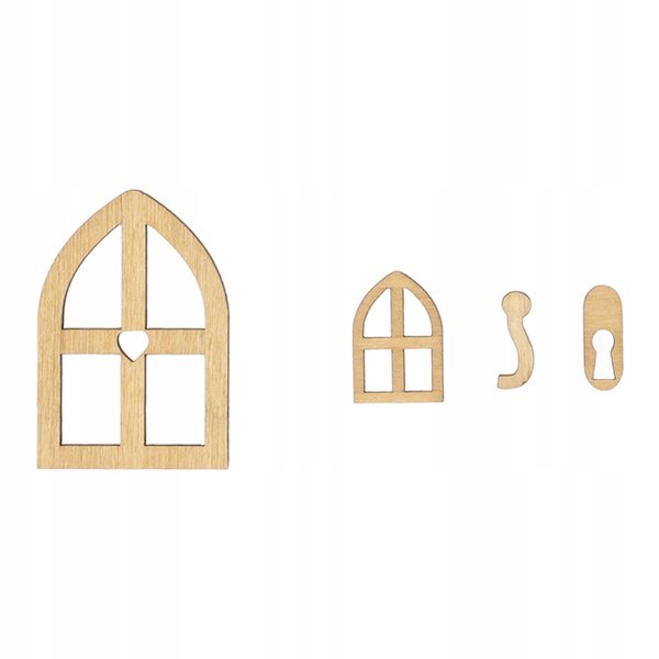 2 Sätze Holztüren und Fenster für Puppenhäuser 1:12 – Landhausstil