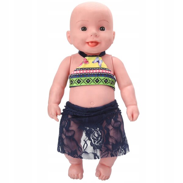 Puppenbadeanzug mit elegantem und raffiniertem farbigem Spitzenrock