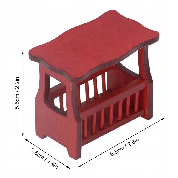 Mini tavolino da tè in legno per casa delle bambole 1:12 stil vintage