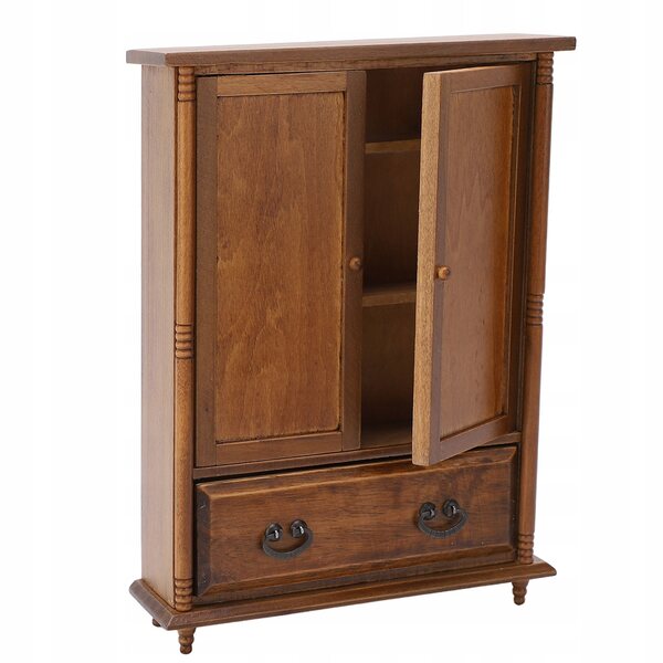 Miniatura Armadio in Legno Vintage per Case delle Bambole Scala 1:12