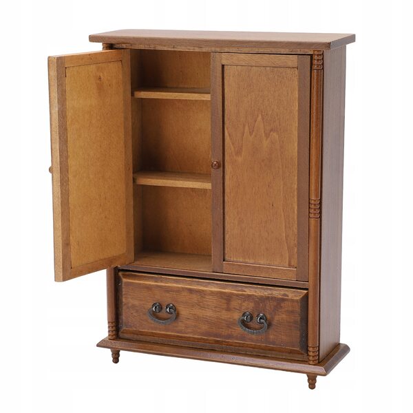 Miniatura Armadio in Legno Vintage per Case delle Bambole Scala 1:12