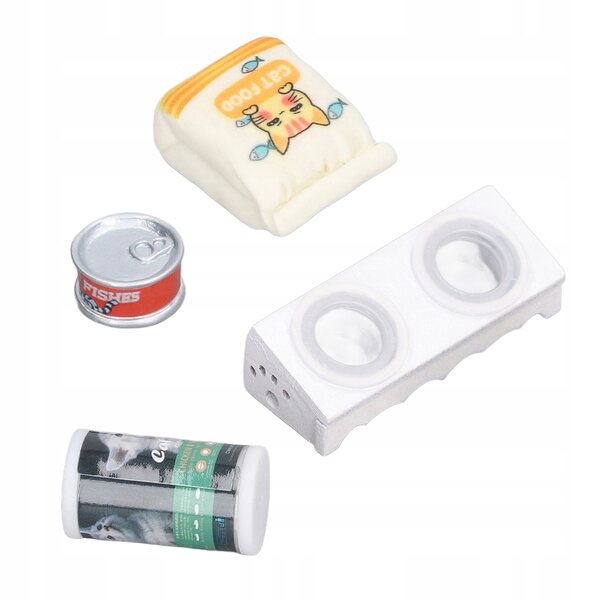 Miniatura ciotola per cibo gatti realistica per case delle bambole 1/12