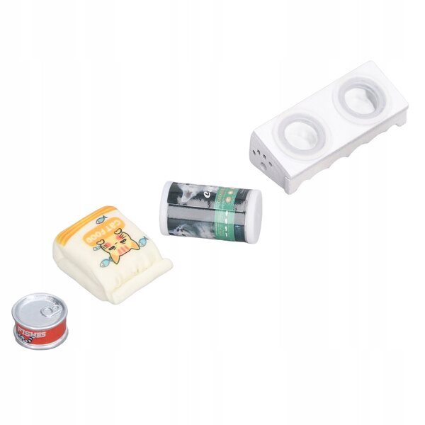 Miniatura ciotola per cibo gatti realistica per case delle bambole 1/12