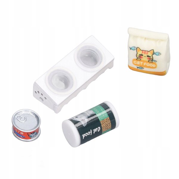 Miniatura ciotola per cibo gatti realistica per case delle bambole 1/12