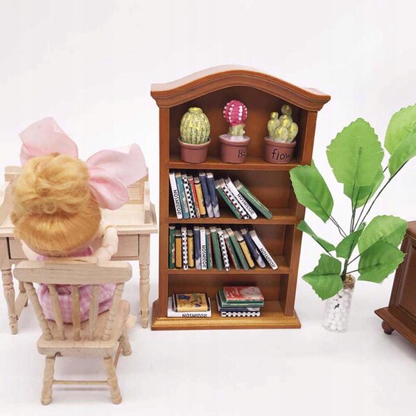 Miniatura mobili in legno 1:12 per casa delle bambole - elegante scaffale