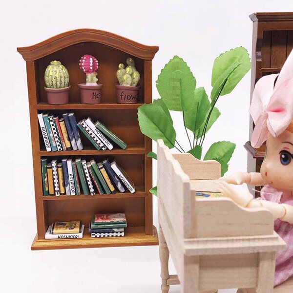 Miniatura mobili in legno 1:12 per casa delle bambole - elegante scaffale