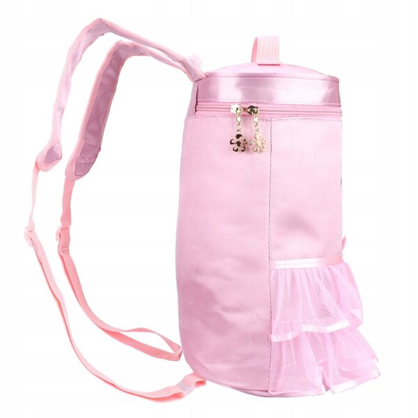 Ballerina-Rucksack aus Satinstoff für Mädchen mit verstellbarem Schultergurt und großem Fassungsvermögen