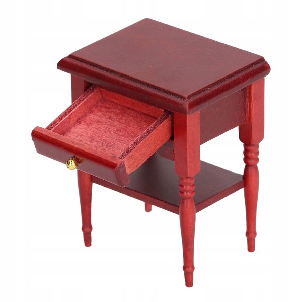 Miniatura Stolik Nocny 1:12 in Legno per Casa delle Bambole