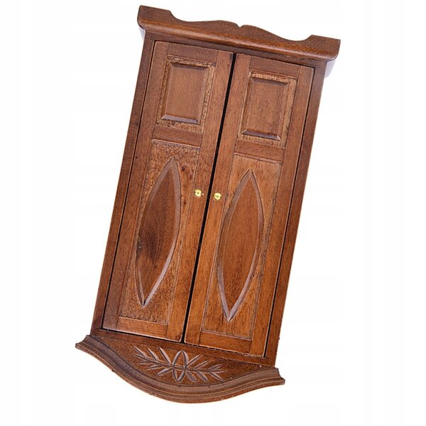 Mini armadio vintage legno 1:12 con doppie porte per casa delle bambole