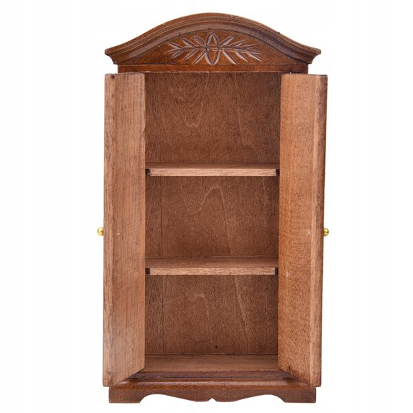 Mini armadio vintage legno 1:12 con doppie porte per casa delle bambole