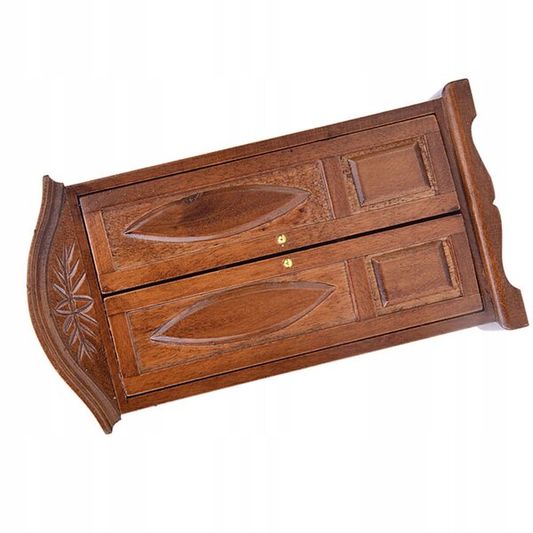 Mini armadio vintage legno 1:12 con doppie porte per casa delle bambole