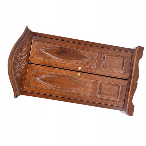 Mini armadio vintage legno 1:12 con doppie porte per casa delle bambole