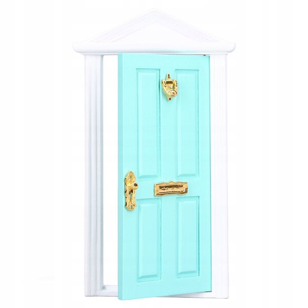 Mini porte in legno chiaro per casa delle bambole con dettagli naturali e bordi levigati