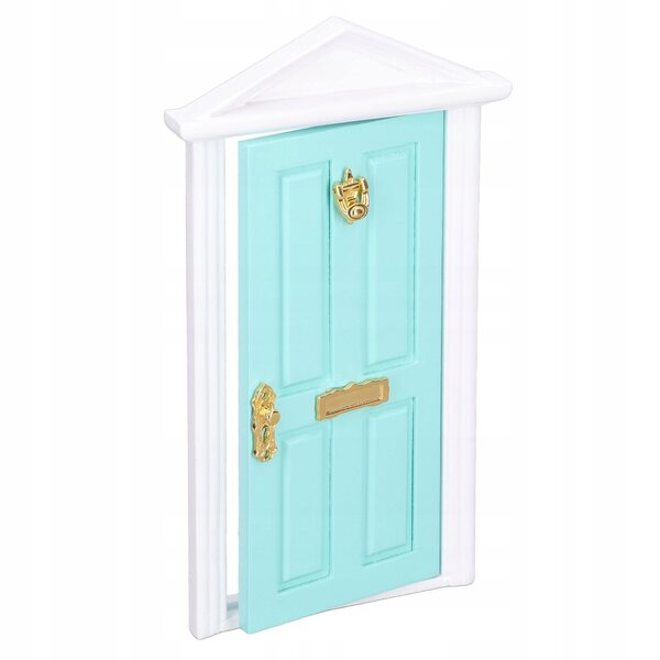 Mini porte in legno chiaro per casa delle bambole con dettagli naturali e bordi levigati