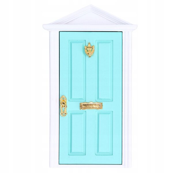 Mini porte in legno chiaro per casa delle bambole con dettagli naturali e bordi levigati