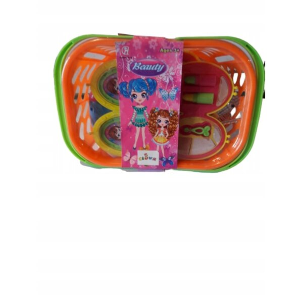 Beauty-Set im Korb mit 17 Accessoires für Mädchen ab 3 Jahren aus CE-Kunststoff