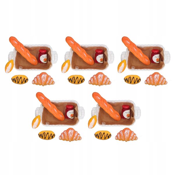 Set 5 Miniature Accessori Casa delle Bambole Simulazione Cibo Bottiglia